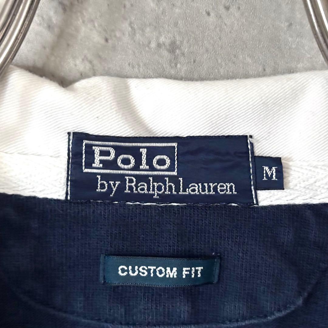 【最高デザイン！】90's ラガーシャツ ラルフローレン 太ボーダー 刺繍ポニー