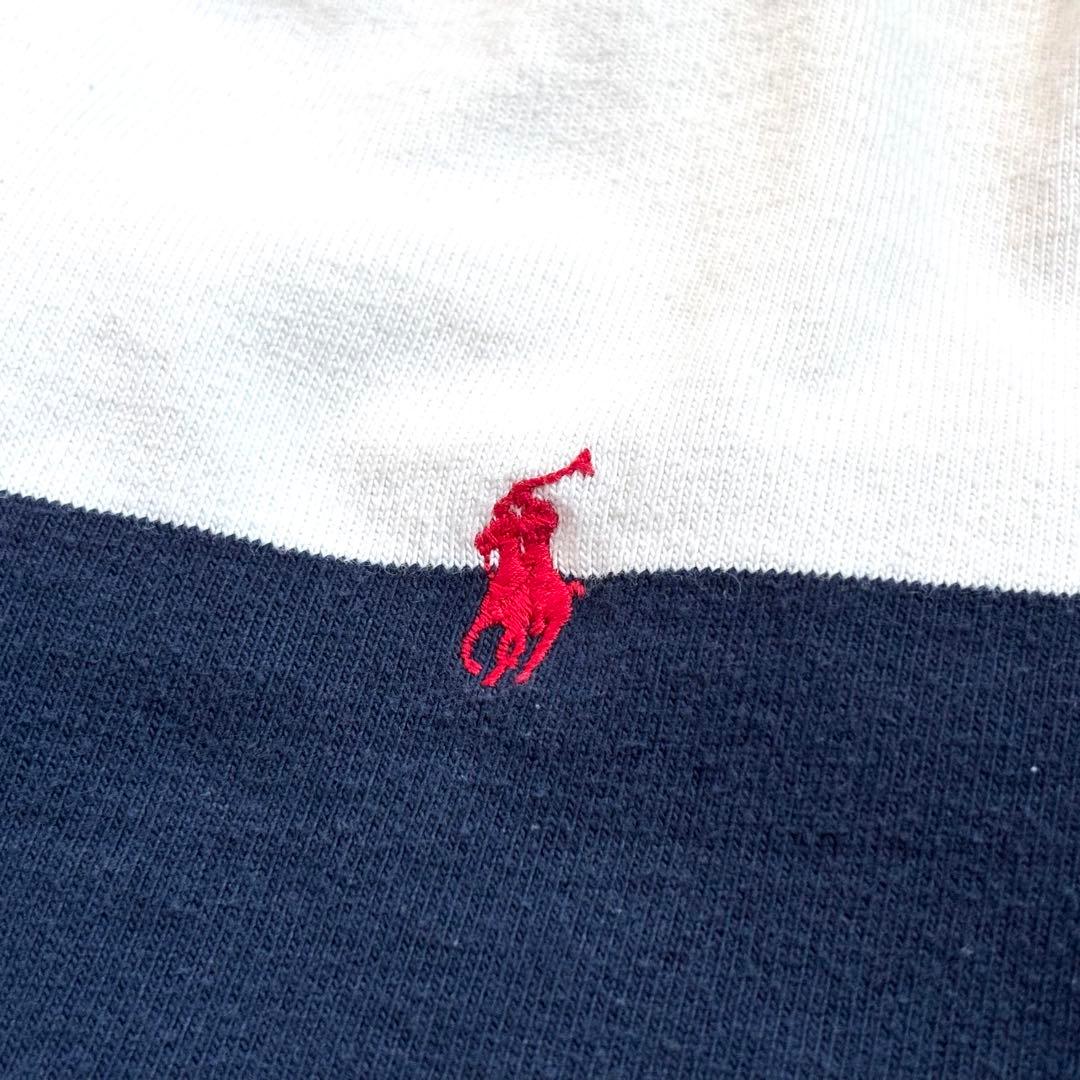 【最高デザイン！】90's ラガーシャツ ラルフローレン 太ボーダー 刺繍ポニー
