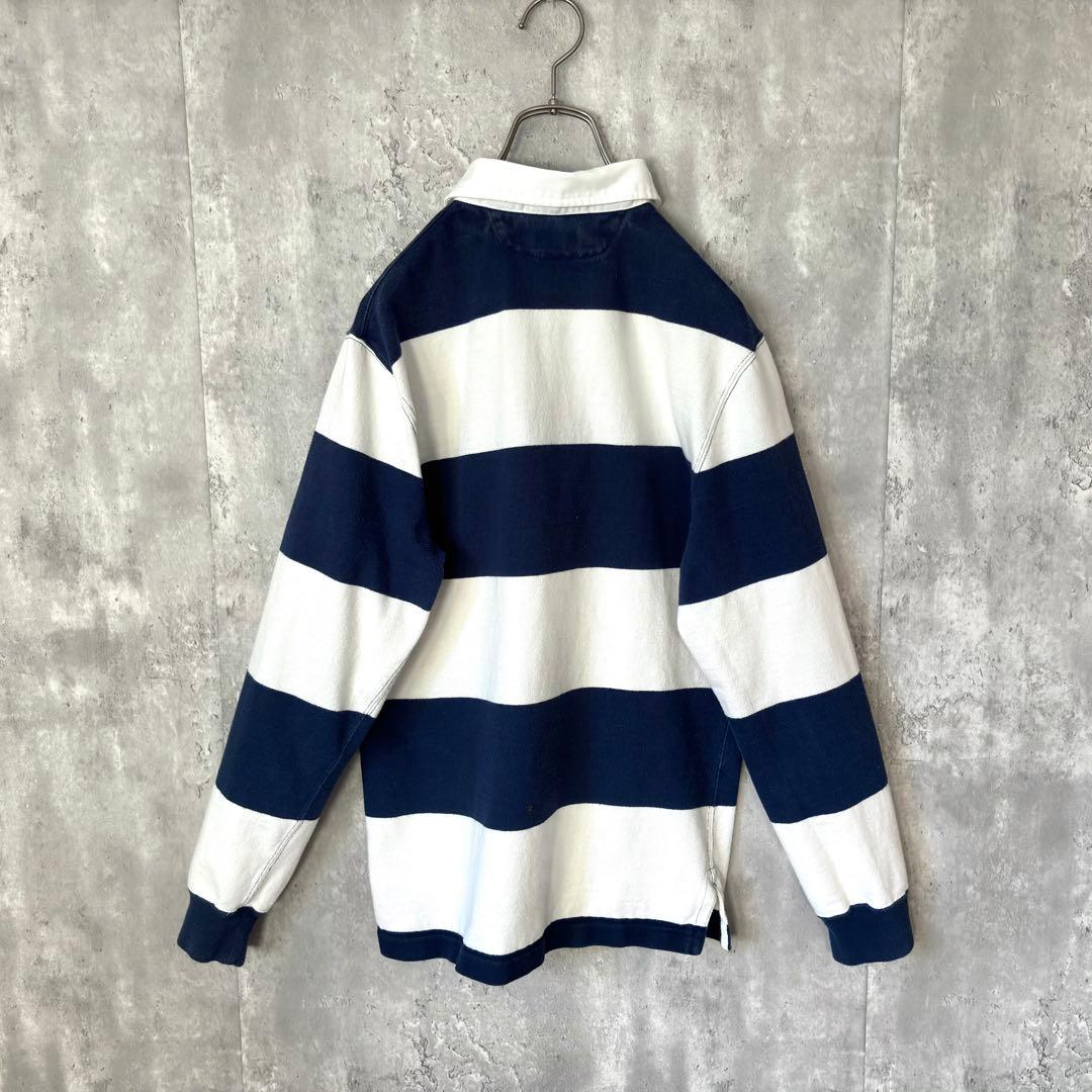 【最高デザイン！】90's ラガーシャツ ラルフローレン 太ボーダー 刺繍ポニー