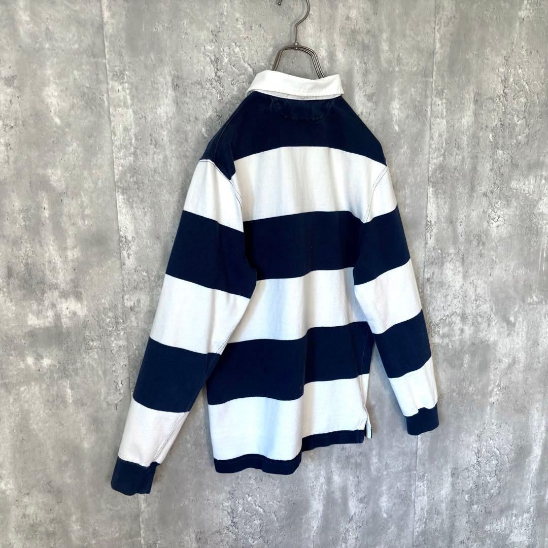 【最高デザイン！】90's ラガーシャツ ラルフローレン 太ボーダー 刺繍ポニー