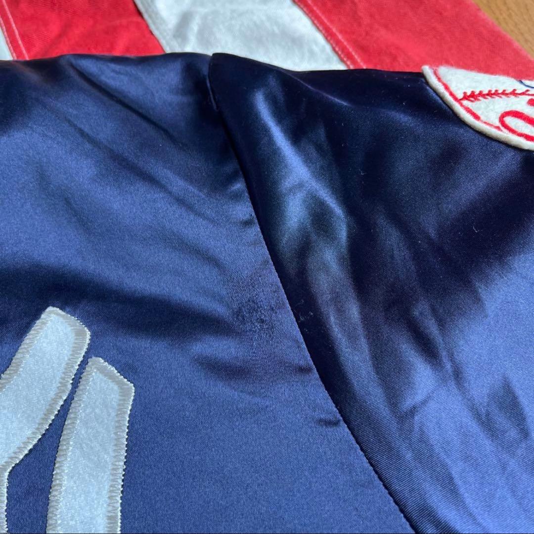 00s ビンテージ UNISHINE ヤンキース ナイロン スタジャン M 紺