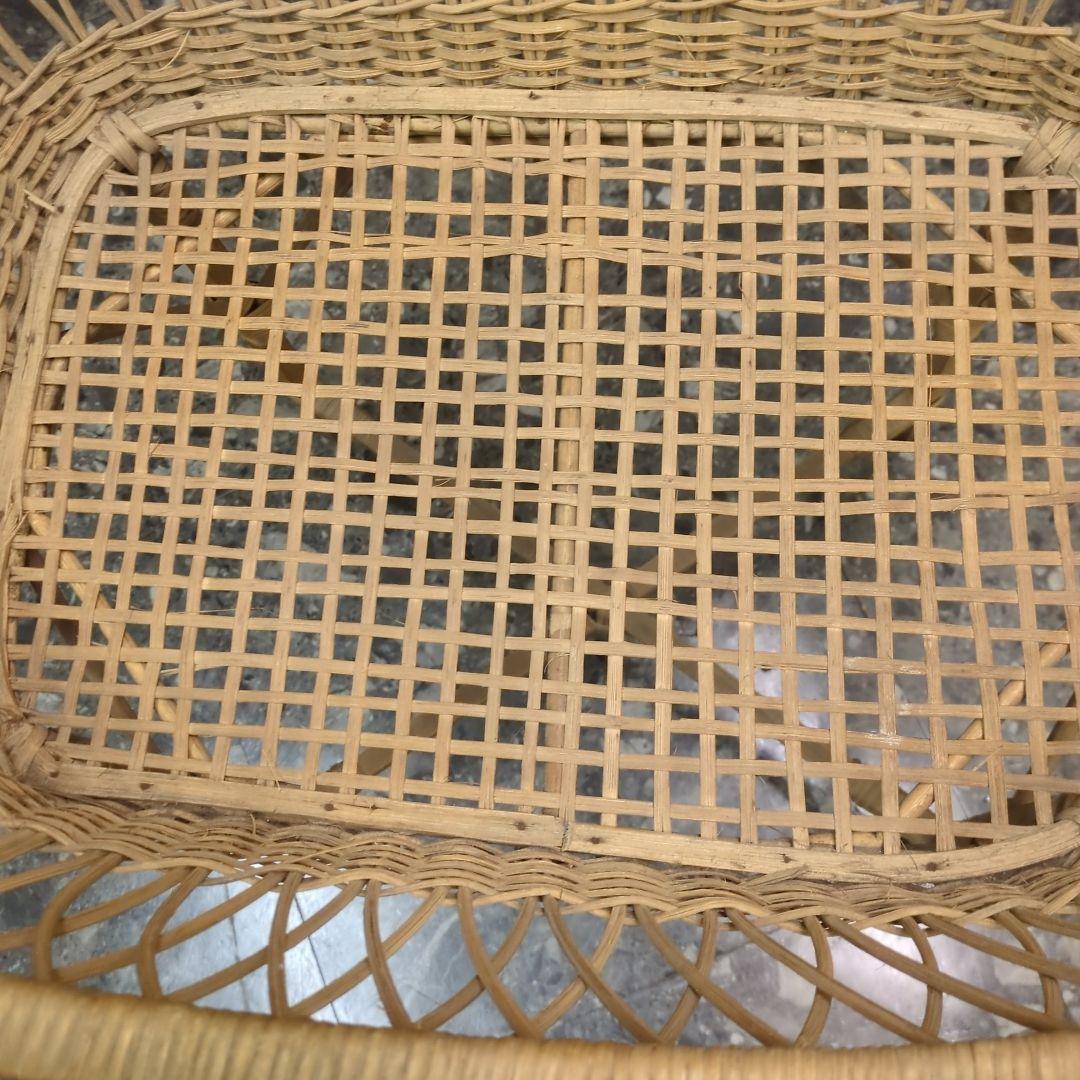 昭和レトロ脱衣かご　　古道具家具　籐ラック