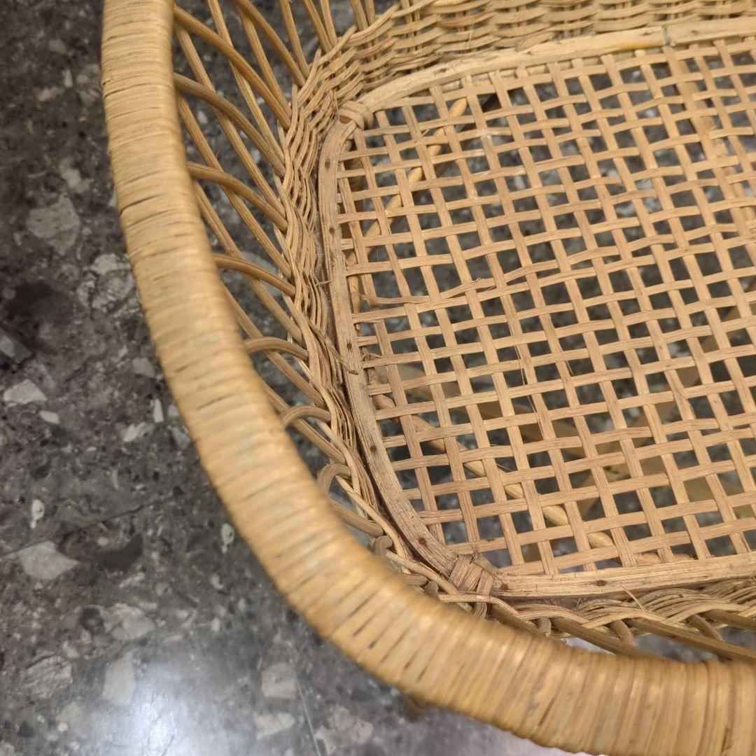 昭和レトロ脱衣かご　　古道具家具　籐ラック