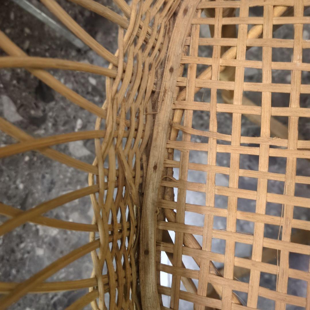 昭和レトロ脱衣かご　　古道具家具　籐ラック