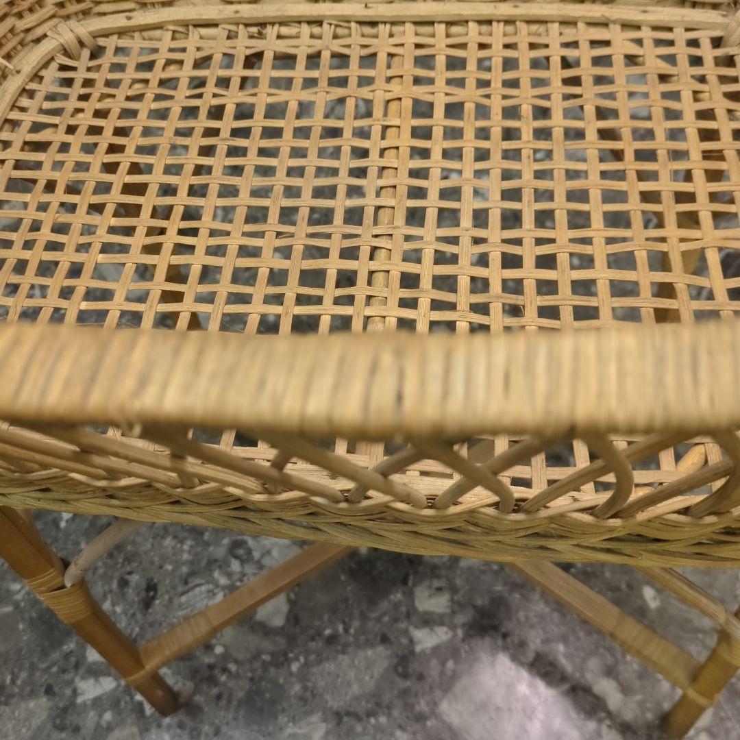 昭和レトロ脱衣かご　　古道具家具　籐ラック