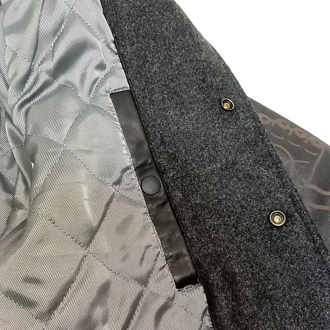 美品★DIESEL　ディーゼル　メルトン×レザー　スタジャン　ワッペン　ブラック