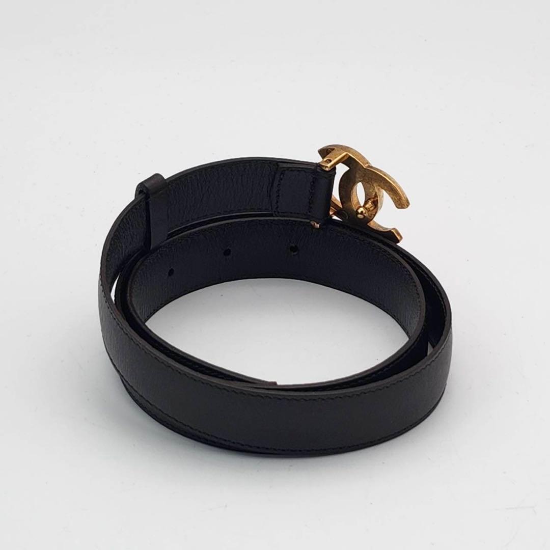CHANEL ココマーク　ベルト　ブラウン　レザー　ゴールド　レディース　付属品