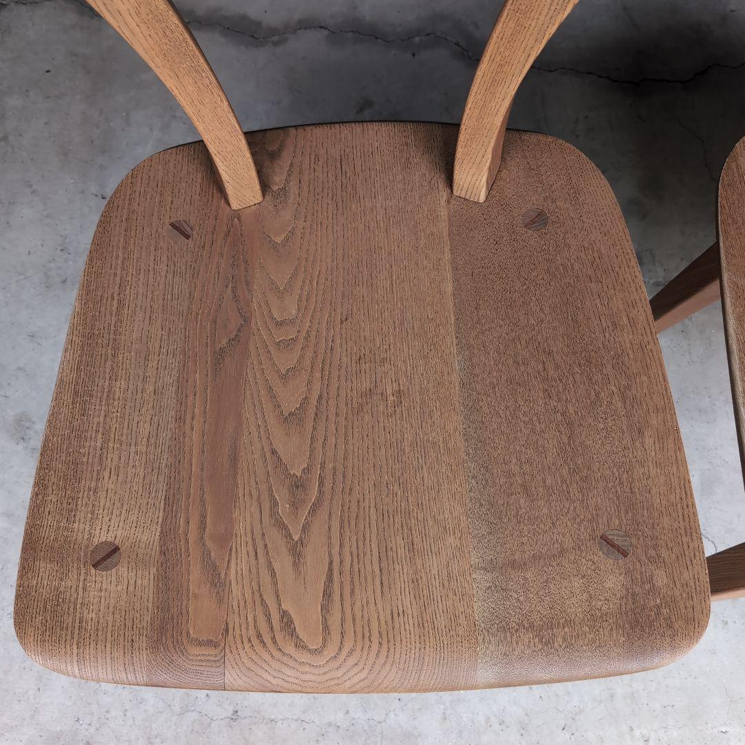 ダイニングチェア 2脚セット タモ無垢 食堂椅子 木製