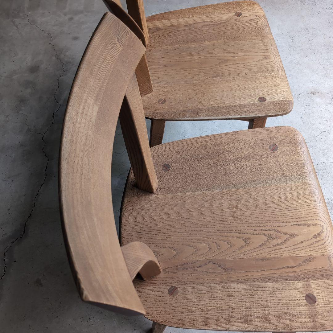 ダイニングチェア 2脚セット タモ無垢 食堂椅子 木製
