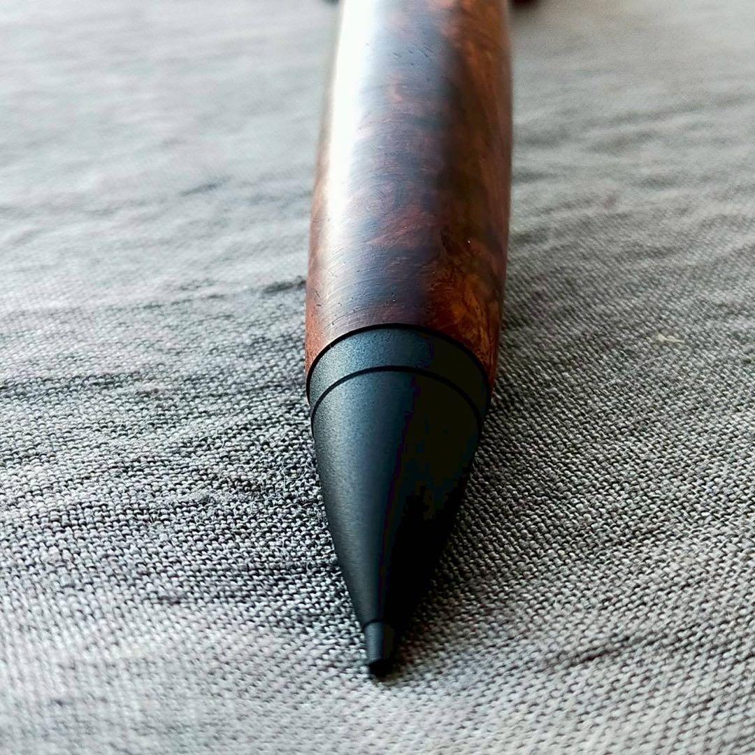 特上　ローズウッド瘤　ハンドメイド　木軸シャープペン　0.5mm　ブラック