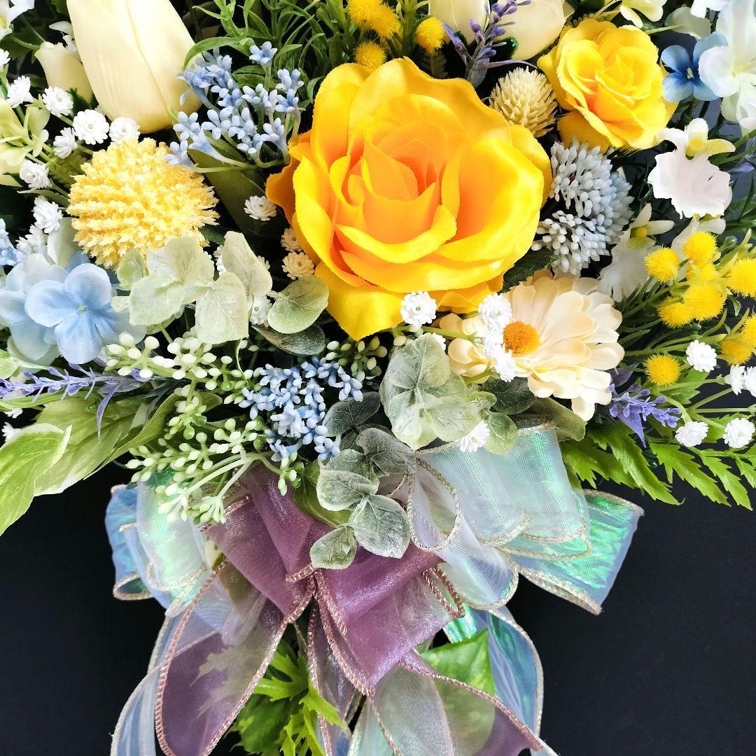 商品名【羽菜】ゆみい様専用♥イエローローズの花束風スワッグリース