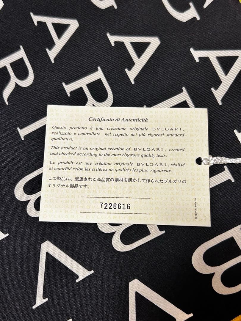 ケース付き⭐️BVLGARI ブルガリ　ロゴパターン シルクスカーフ ブラック