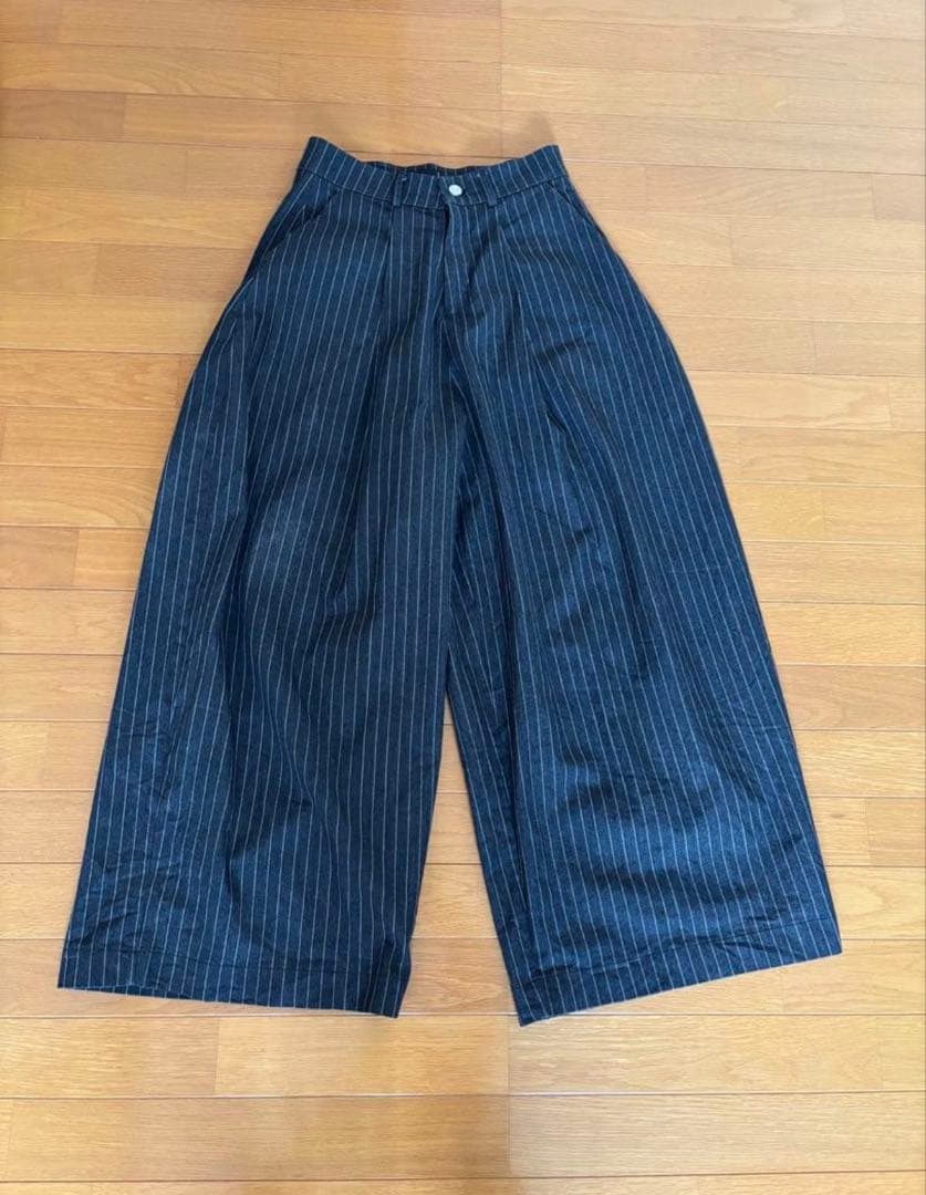 PP STRIPES PANTS ストライプ ワイドデニム PUSH PUSH