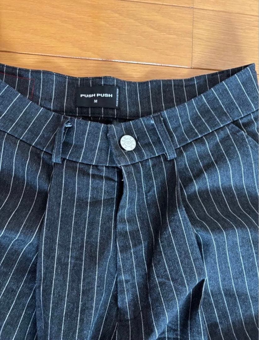 PP STRIPES PANTS ストライプ ワイドデニム PUSH PUSH