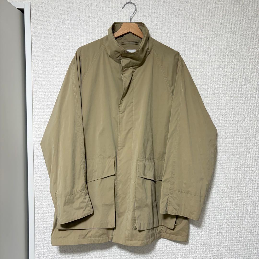 ATON VENTILE SUEDE STAND FIELD COAT