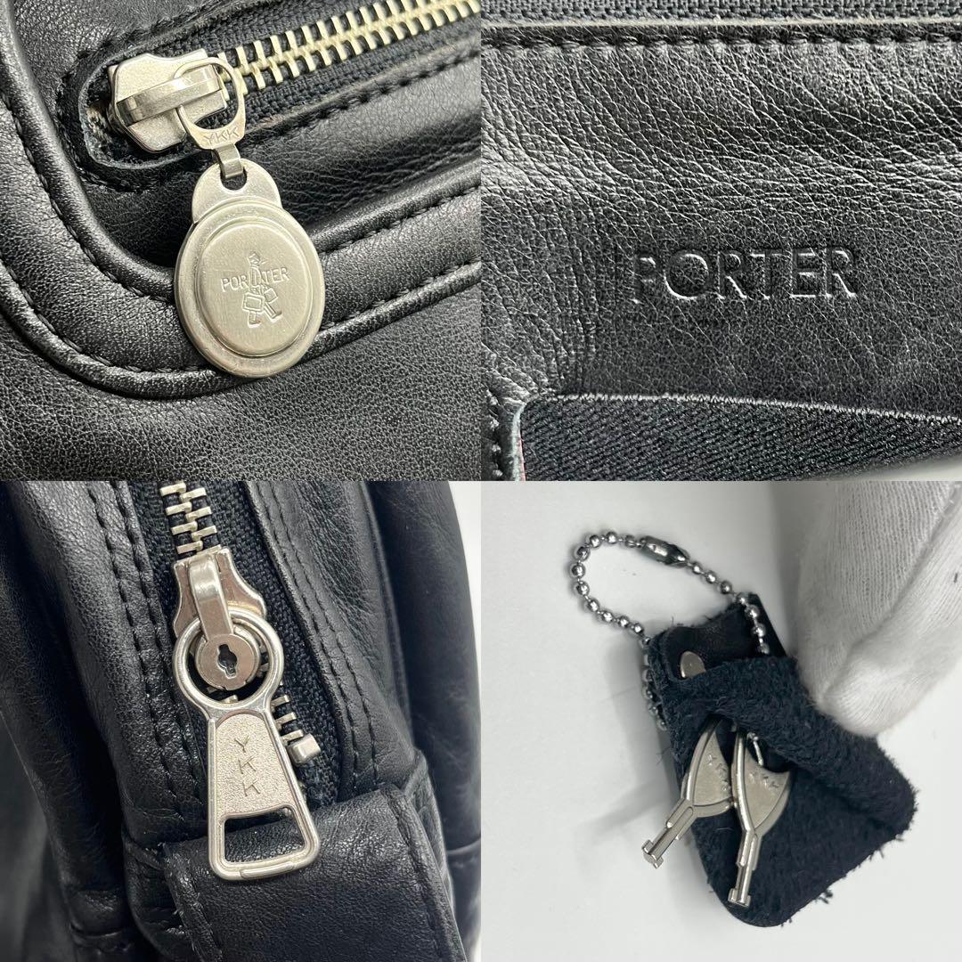 【極希少】POTER ￼カメラバッグ オールレザー ショルダーバッグ 黒 美品