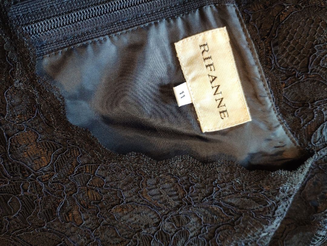 試着のみ東京ソワールネイビーレースジャケット付きドレススーツリ