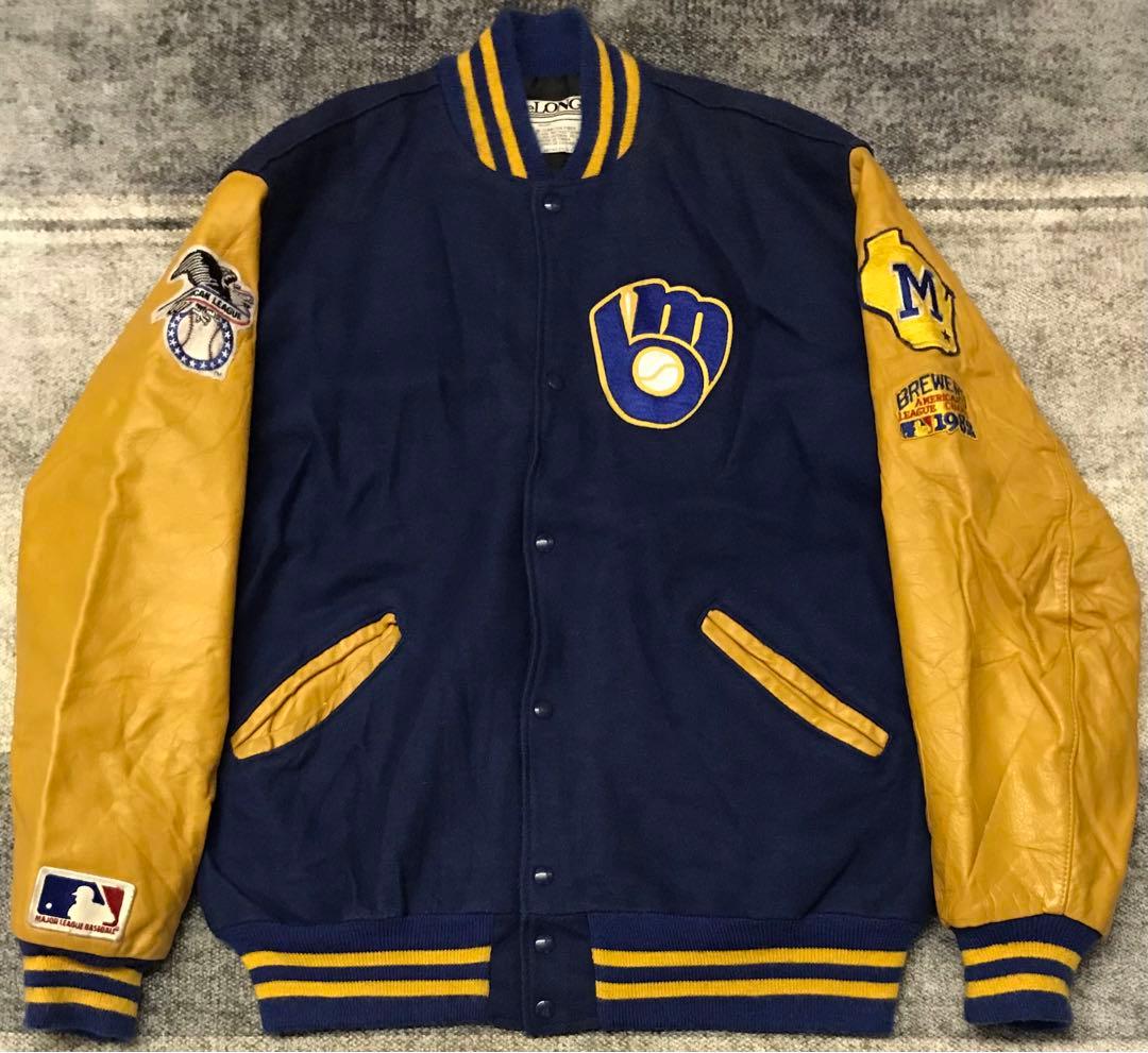 超レア 1982年製 US製 AL期 DeLONG ブリュワーズ 袖革スタジャン