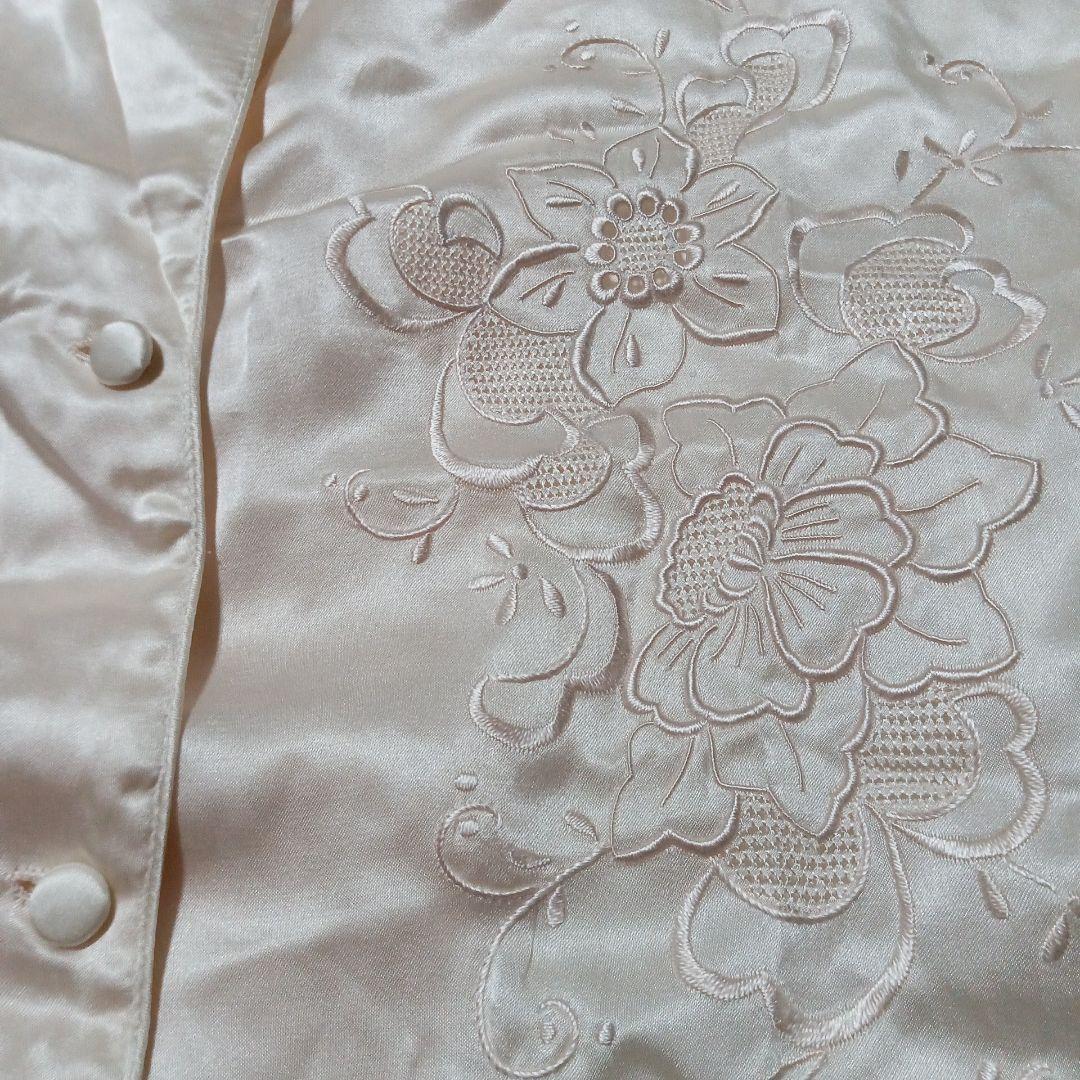 ヴィンテージ　高級ピュアシルク汕頭パジャマ　L　シャンパンロゼ　スワトウ　新品