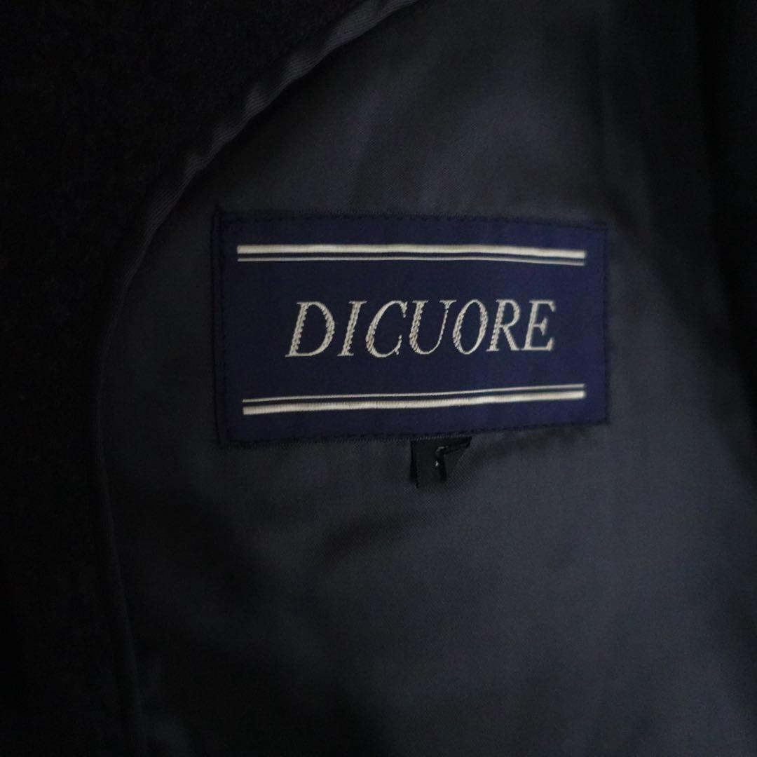 1990s DIGUORE ピュアカシミア ステンカラーコート チャコール