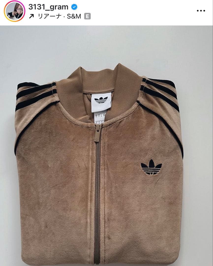 新品M⭐️adidas アディカラー ベロア ブラウン トラックトップ 風早ゆうた