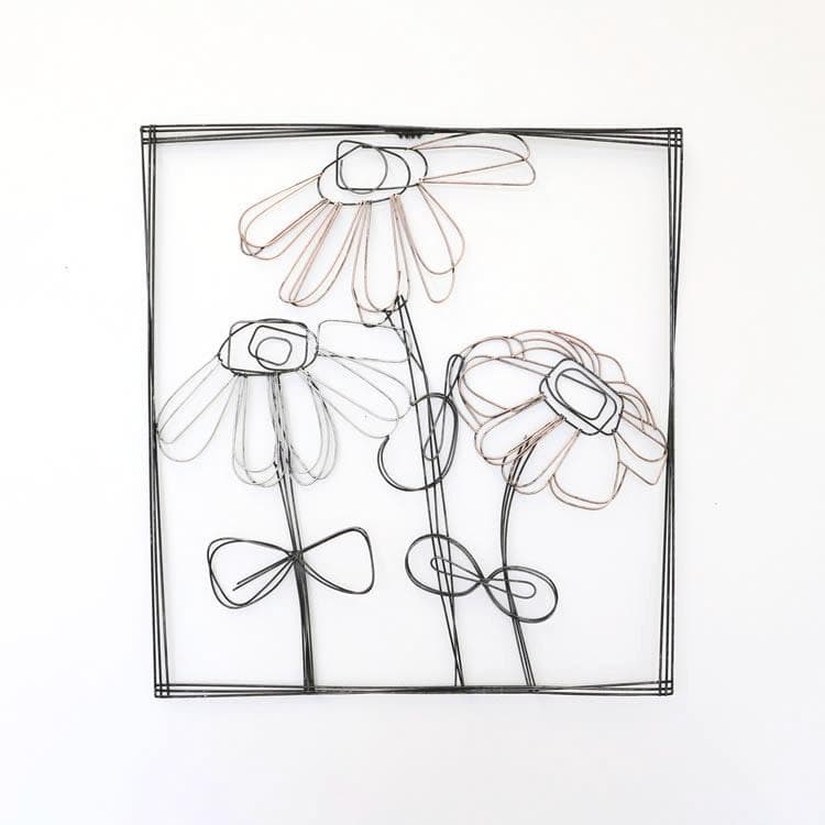 壁掛け飾り 花 アイアン ワイヤー