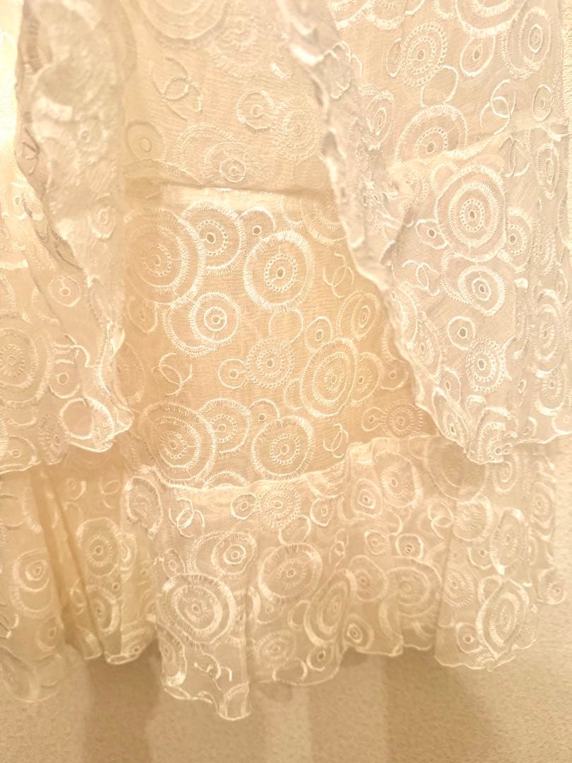 レア　美品シャネル　ホワイトロゴ刺繍ドレス