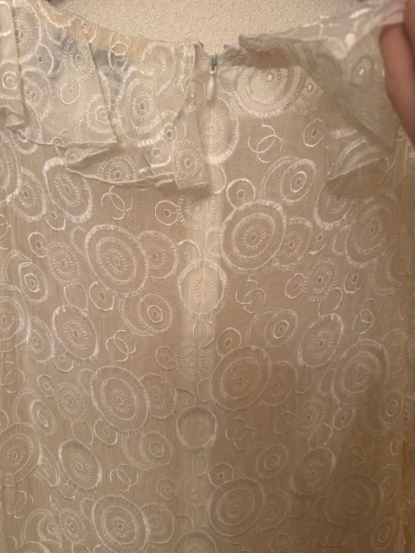 レア　美品シャネル　ホワイトロゴ刺繍ドレス