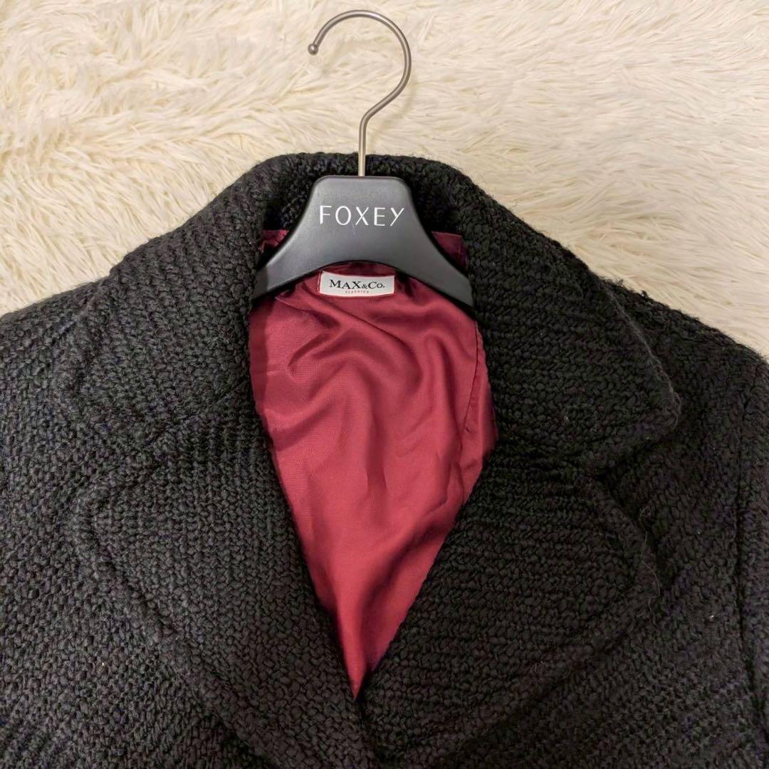 ツイード✨マックスマーラ &co ロングコート ラナウール ブラック 38