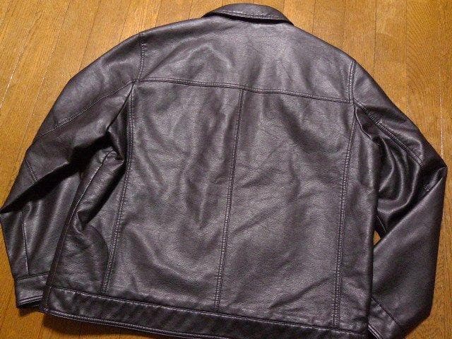 【大きい】2XL3XL日本サイズ位トミーヒルフィガーUS本革調レザージャケット茶