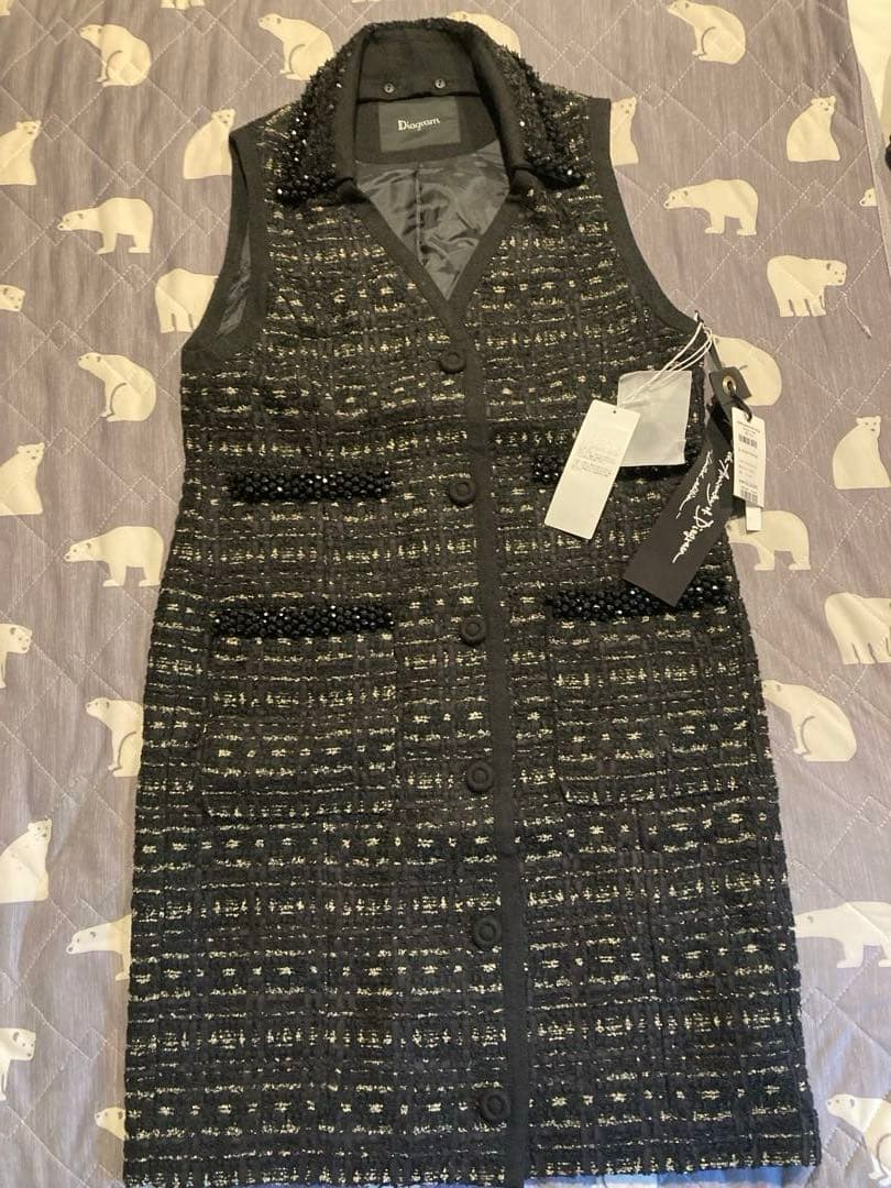 グレースコンチネンタル　ツイードベストワンピース