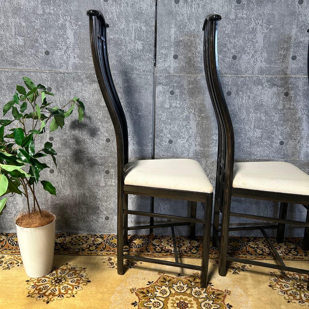 ꧁GIORGETTI ジョルジェッティ꧂ハイバックダイニングチェア3脚 食卓椅子