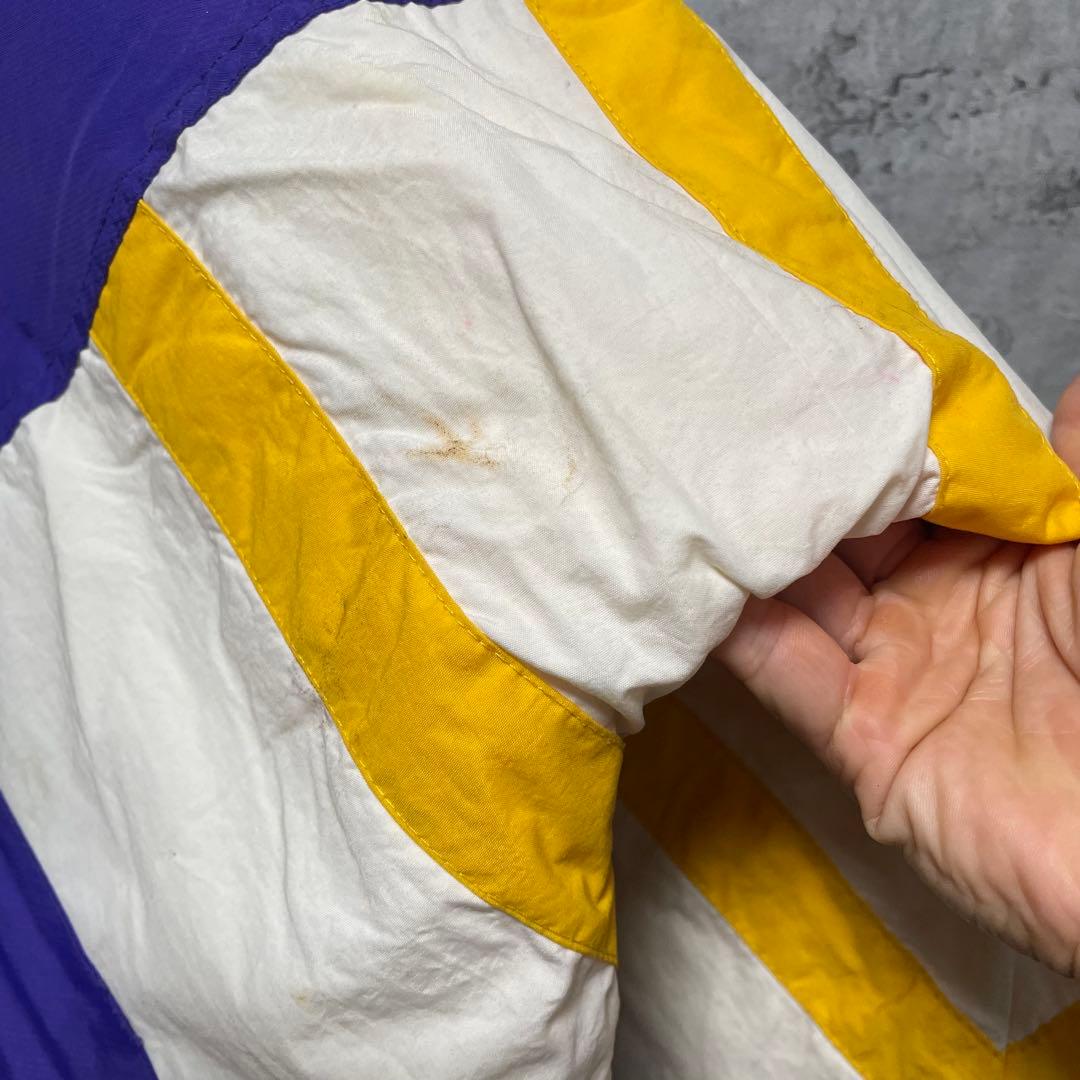 NFL VIKINGS ハーフジップ　ジャンパー　冬物　刺繍　パープル　古着　L