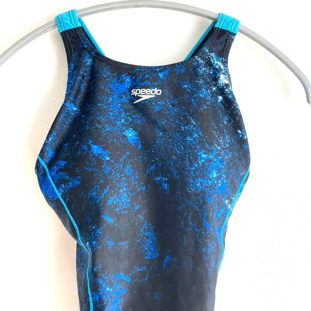 スピードSpeedo競泳用水着 ブラックブルー　レディースL ワンピース