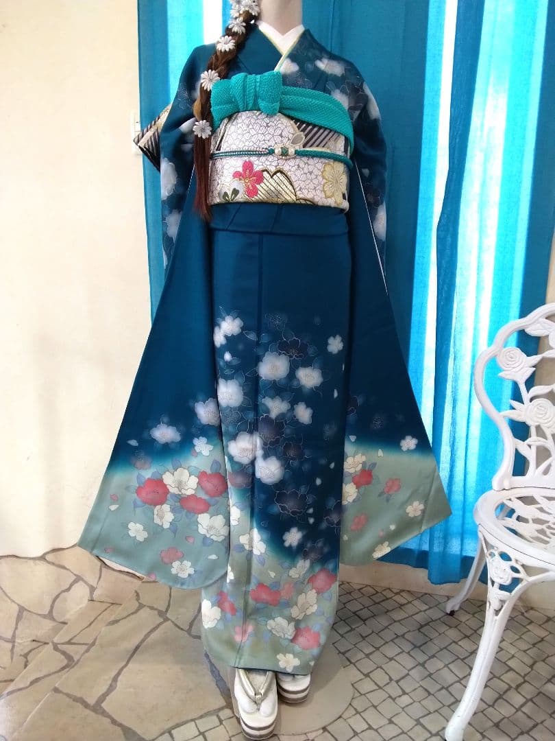 振袖フルセット、正絹振袖成人式、重ね衿、帯揚げ、帯締め、西陣高級袋帯、襦袢