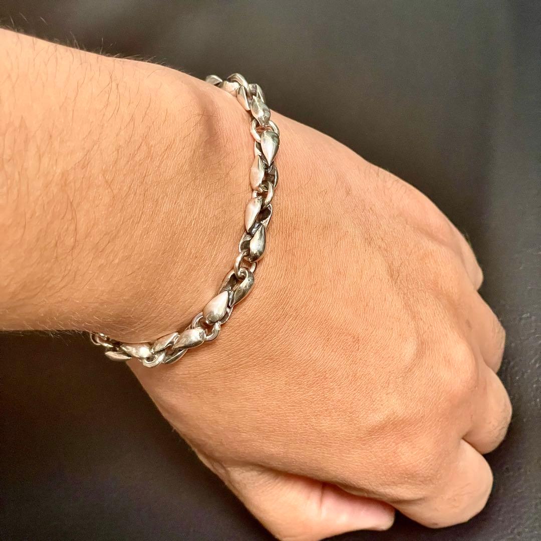 シルバーブレスレット　SV925 おしゃれ　ヴィンテージ　チェーン　19.5cm