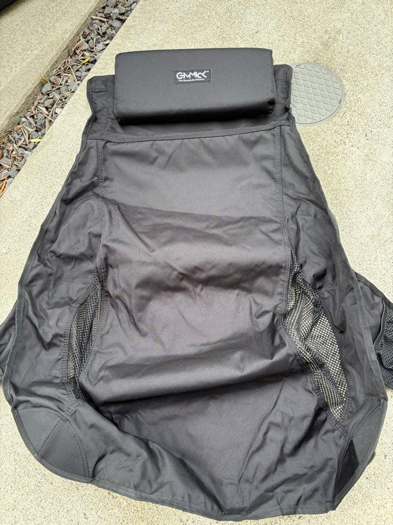 2脚セットGIMMICK コンパクトチェア　ヘッドレスト付きギミックブラック