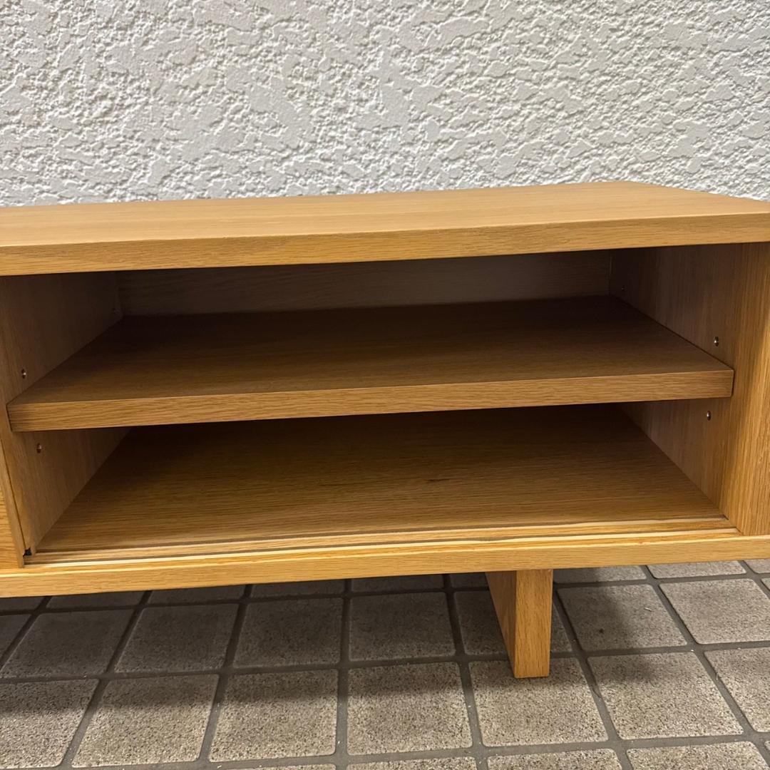 無印良品 オーク材AVラック薄型（引戸）・幅110㎝ MUJI - メルカリ