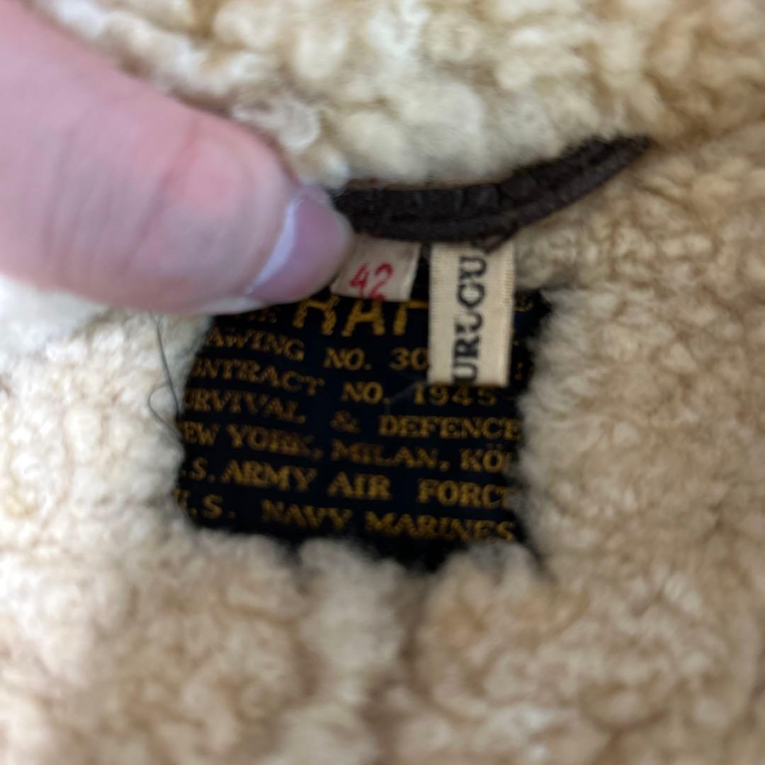 【RAF USNAVY AIR FORCE】ムートンフライトジャケット42