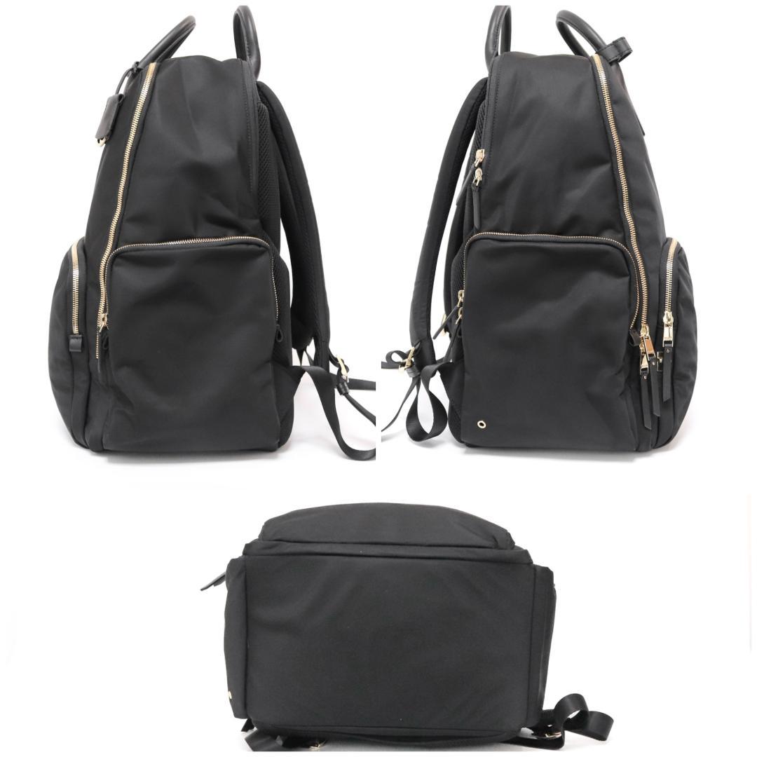 極美品 TUMI リュック トップハンドル ナイロン ブラック ゴールド金具