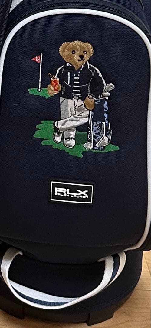 新品　未使用RLX ネイビー ゴルフバッグ テディベア刺繍