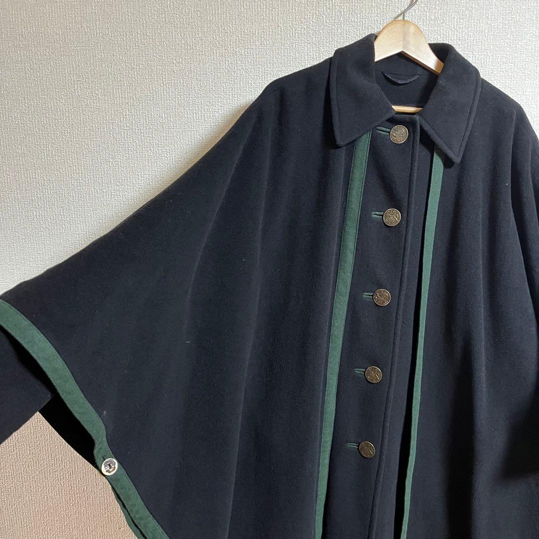 希少 ユーロ ヴィンテージ チロリアン ローデンコート ポンチョ メタルボタン
