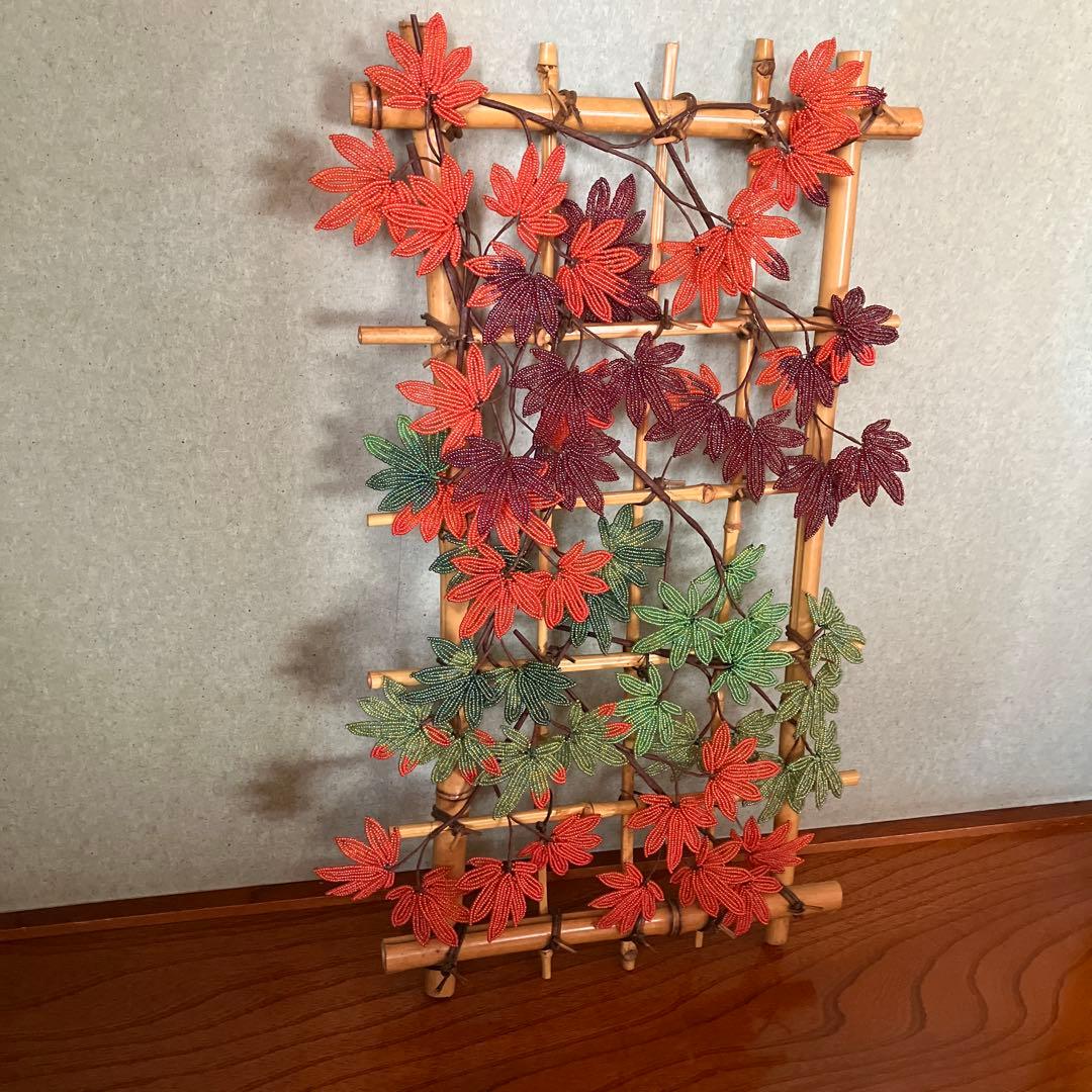 ビーズフラワー　紅葉