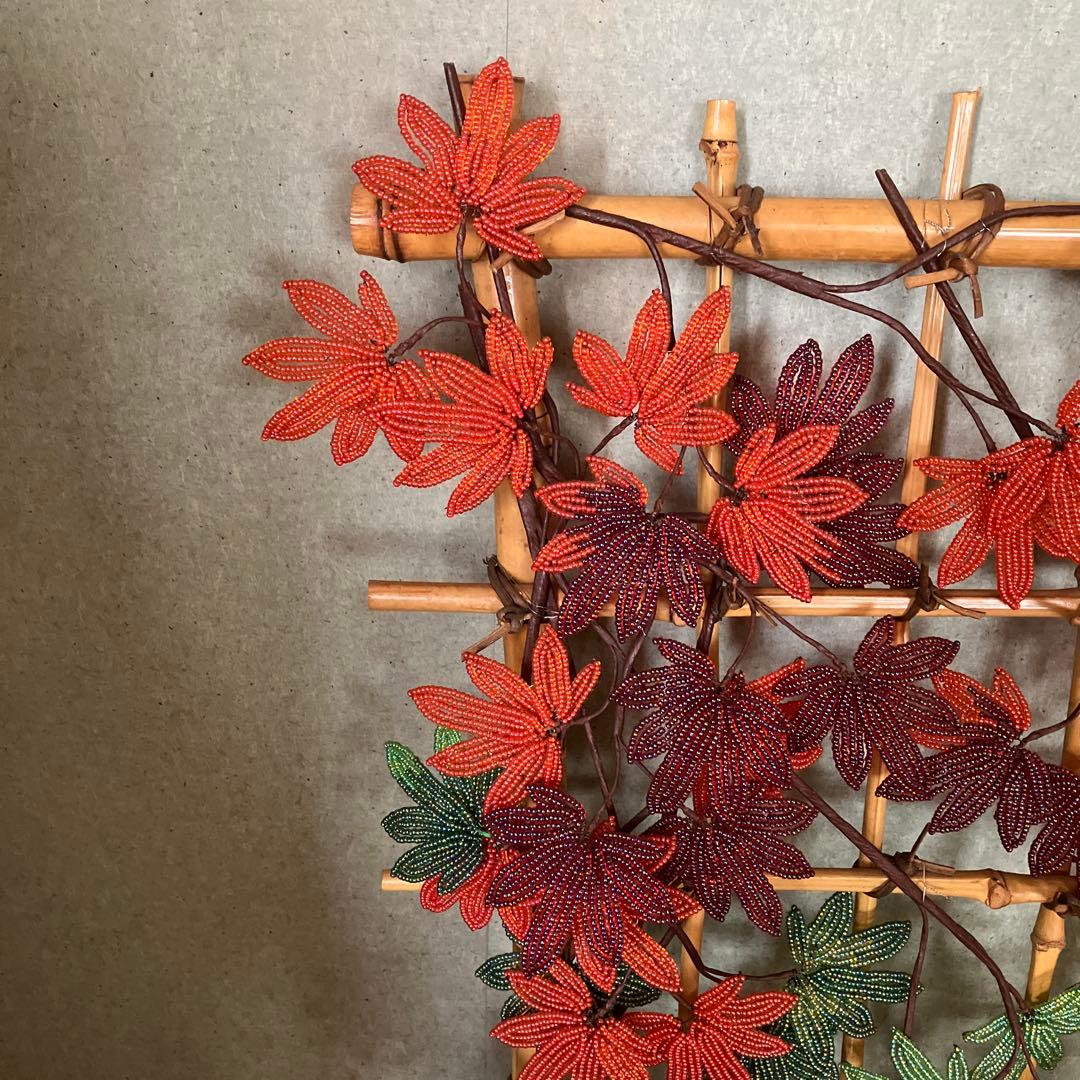 ビーズフラワー　紅葉
