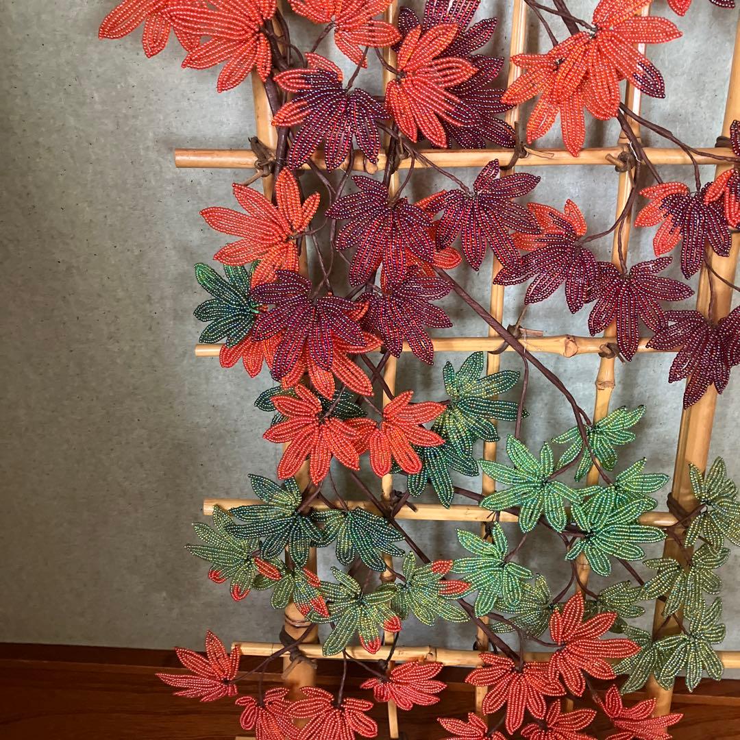 ビーズフラワー　紅葉