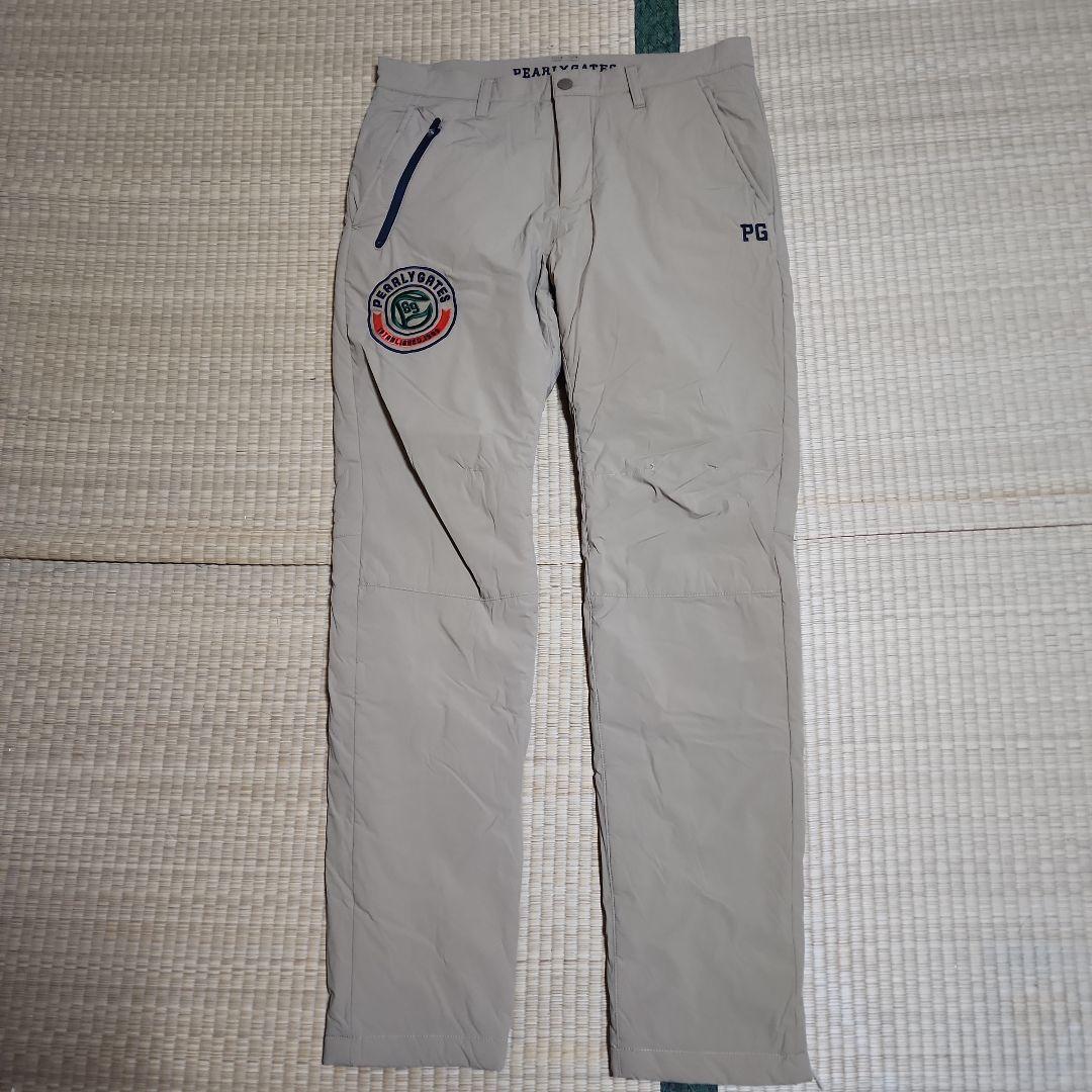 ベージュ 刺繍ロゴ付きパンツ 89番