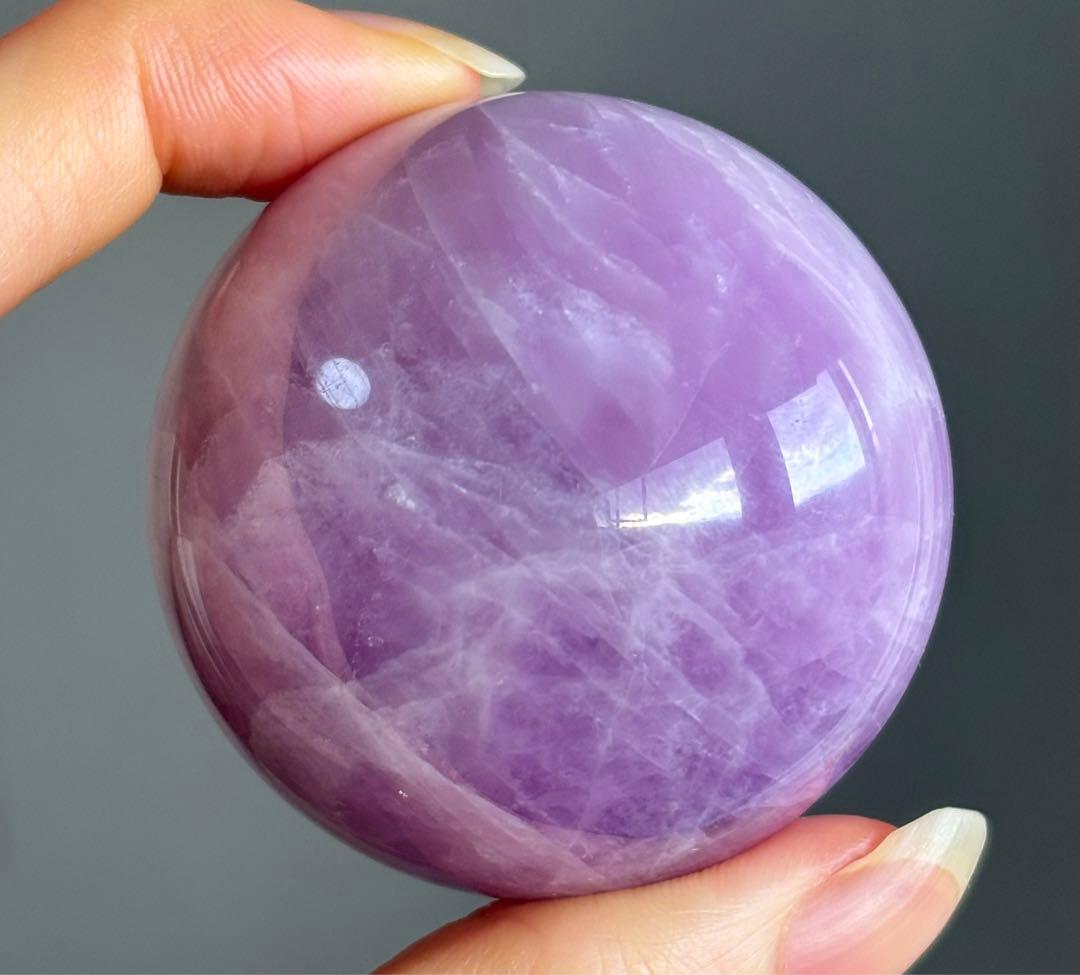 最高品質　クンツァイト　スフィア　強キャッツアイ