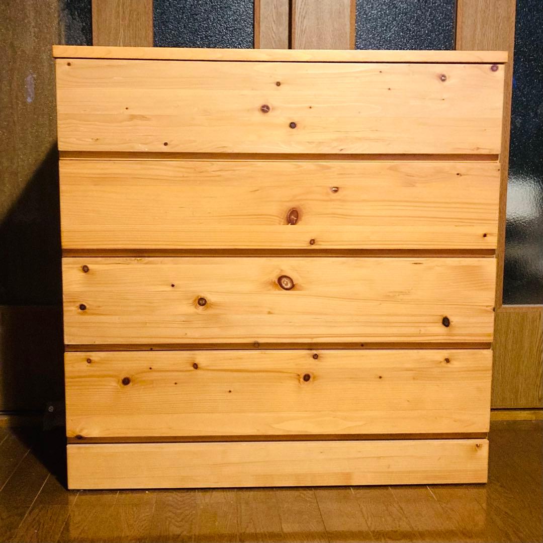 廃盤品】無印良品 4段 パイン材チェスト - メルカリ