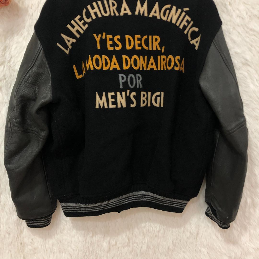 ★メンズビギ★レザー スタジャン 【L】 ウール 中綿 ヴィンテージ 復刻