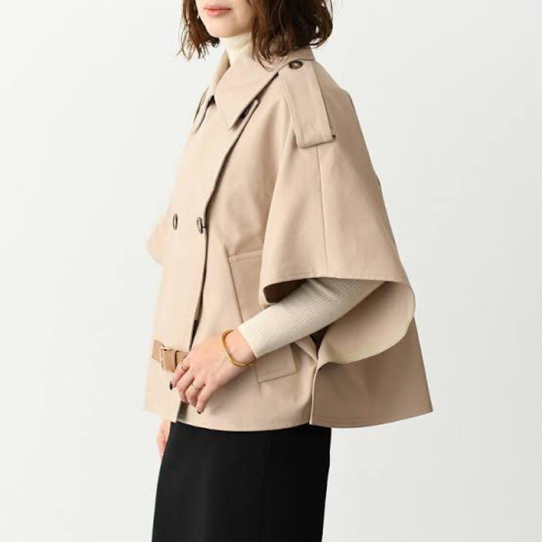 美品✨ MaxMara DRAVA トレンチケープ サンド UNICA 革ベルト